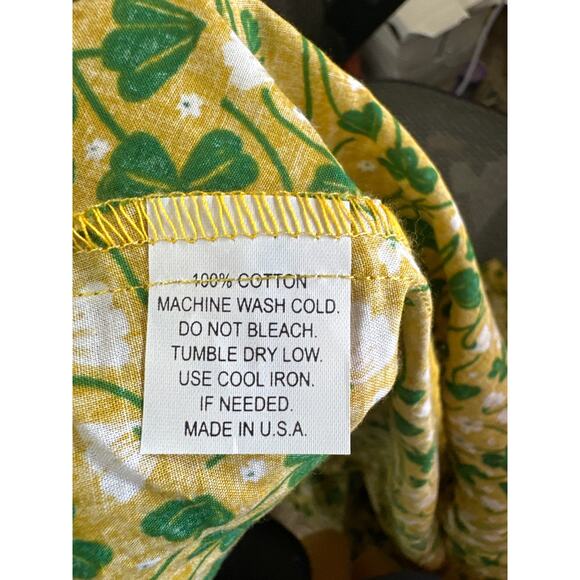 Field Day Made in Oakland Floral Clover Print Wrap Dress Size Large New - Picture 6 of 6